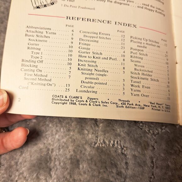 Coats AND Clarks BOOK NO 190 Vintage 1968 Learn To Knit USA 35 CENTS MOD RETRO - Picture 4 of 6